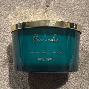 Bloom & Prosper Blue Cedar Scented 3 Wick Candle 14.7 oz